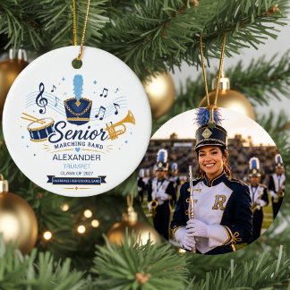 Senior Marching Band Personalised Photo Graduation Ceramic Ornament