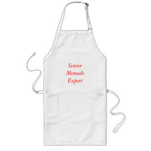 Senior Menudo Expert in red Long Apron
