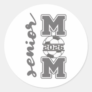 Senior Mom 2026 Soccer Athlete Proud Parent Gradua Classic Round Sticker