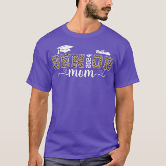 Senior Mom Graduation 2024 Leopard Proud Mom Grad  T-Shirt