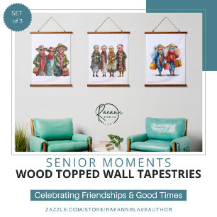 Senior Moments Wood Topped Wall Tapestry