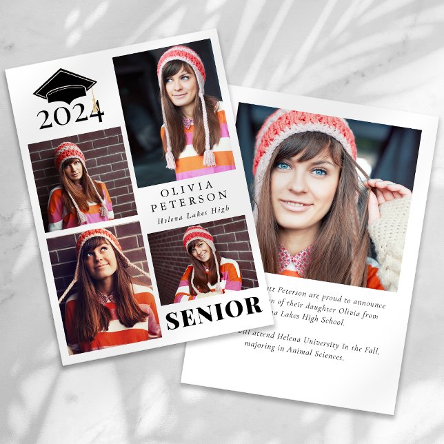 SENIOR Multi Photo Collage Graduation Announcement (Creator Uploaded)
