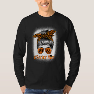 Senior Mum 2022 Basketball Senior Leopard Messy Bu T-Shirt