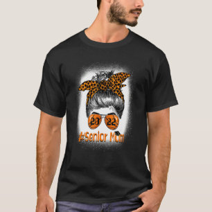 Senior Mum 2022 Basketball Senior Leopard Messy Bu T-Shirt