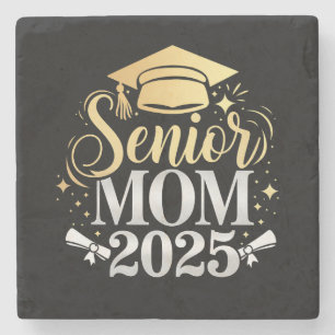 Senior Mum 2025 Graduation Family Son Daughter Stone Coaster