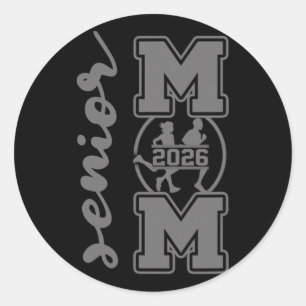 Senior Mum 2026 Cross Country Runner Proud Parent Classic Round Sticker