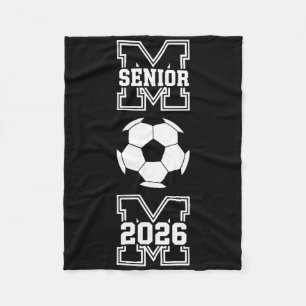 Senior Mum 2026 Soccer Cl Of 2026 Funny Graduation Fleece Blanket