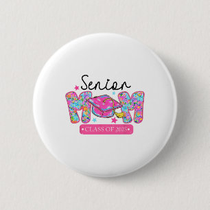 Senior Mum Cl Of 2025 Coquette Bow Graduation 6 Cm Round Badge