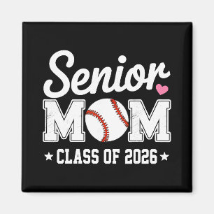 Senior Mum Cl Of 2026 Baseball Retro Mum Graduatio Magnet