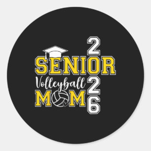 Senior Mum Cl Of 2026 Volleyball Mum Graduation Se Classic Round Sticker