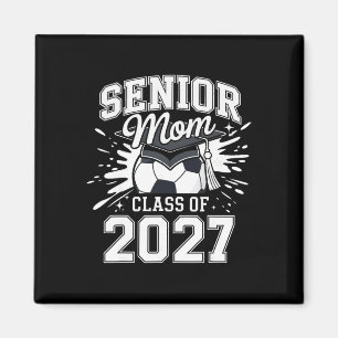 Senior Mum Cl Of 2027 Coquette Bow Soccer Graduati Magnet