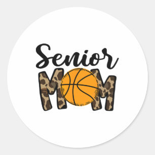 Senior Mum Cl Sketll Graduation Mum Grad Classic Round Sticker