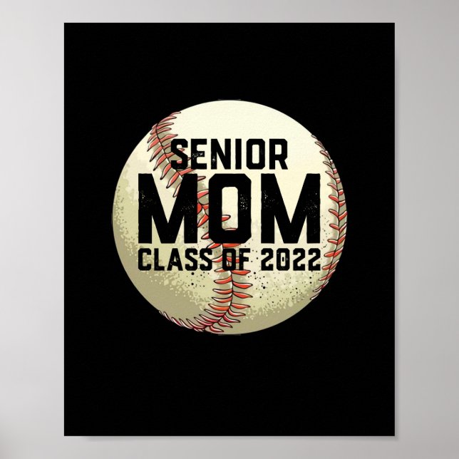 Senior Mum Class of 2022 Baseball Mum Poster (Front)