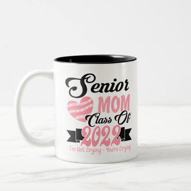 Senior Mum Class Of 2022 Two-Tone Coffee Mug (Left)