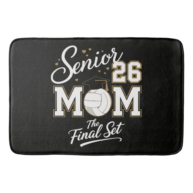 Senior Mum Class of 2026 Volleyball Bath Mat (Front)