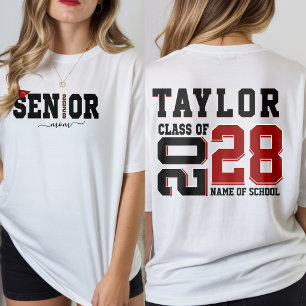 Senior Mum Class Of 2028 Personalised Name T-Shirt