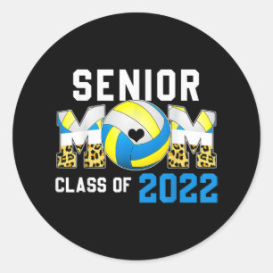 Senior Mum Class Of Volleyball Mama Graduation Le Classic Round Sticker