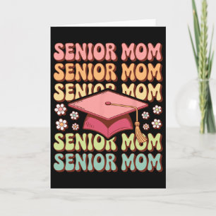 Senior Mum Pink Retro Groovy Cl Of 2026 Graduation Card