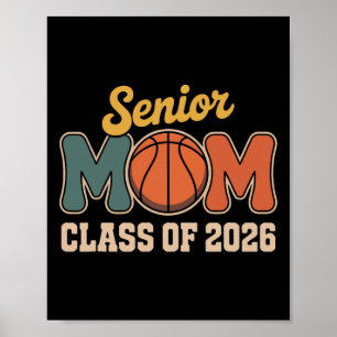 Senior Mum Sketll Cl Of 2026 Retro Ck To School Poster