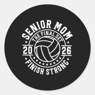 Senior Mum The Final Set Cl Of 2026 Volleyball Gra Classic Round Sticker