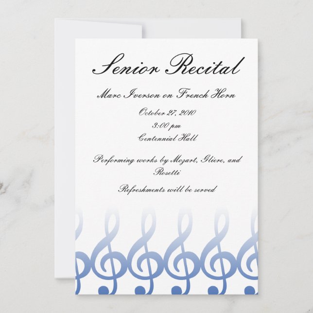 Senior Music Recital Invitation (Front)
