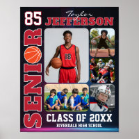 Senior Night Basketball Team Sports Photo Collage