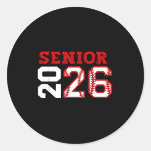 Senior night class of 2026 baseball seniors classic round sticker