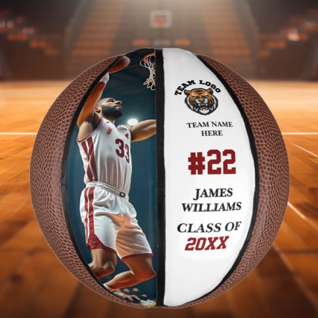 Senior Night Commemorative Custom Photo & Name Mini Basketball (Creator Uploaded)