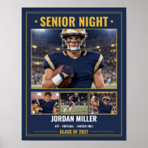 Senior Night Football Player Photo Collage