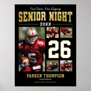 Senior Night Football Player Photo Poster
