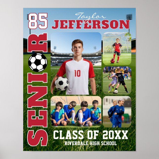 Senior Night Soccer Team Sports Photo Collage Poster (Front)
