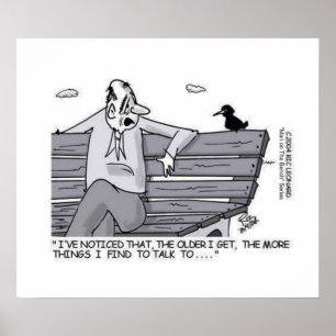 Senior on the Park Bench Poster