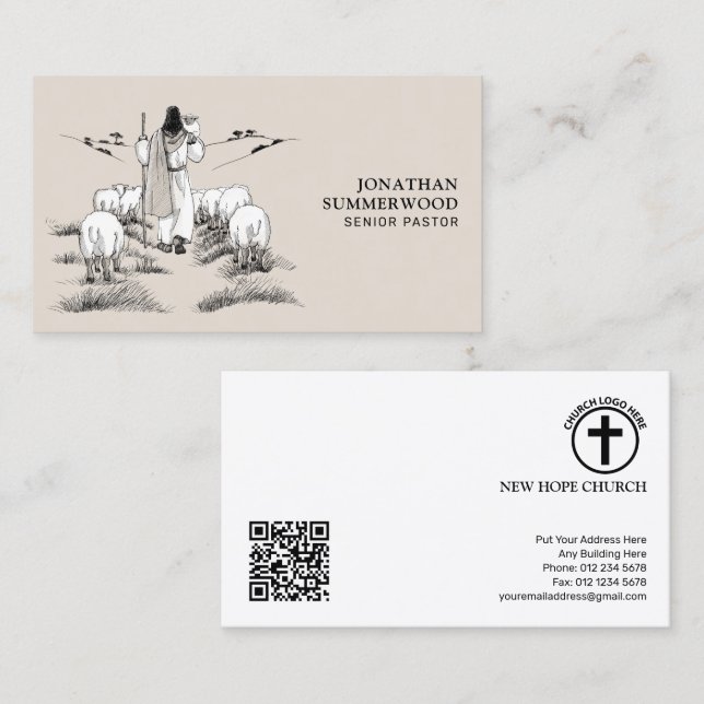 Senior Pastor Business Card | Jesus the Shepherd (Front/Back)