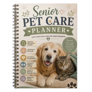 Senior Pet Care Planner Notebook