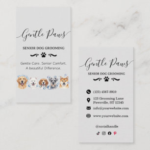 Senior Pet Grooming Salon Dog Grooming Business Card