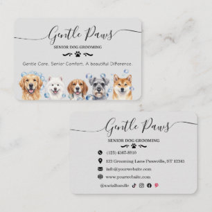 Senior Pet Grooming Salon Dog Grooming Business Card