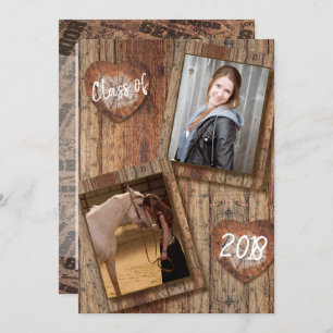 Senior Photo Graduation - Barnwood Invitation
