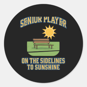 Senior Player Retirement Humor Soccer Graphic Classic Round Sticker