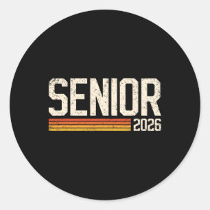 Senior Shirt Cl Of 2026 Vintage Graduation Senior Classic Round Sticker