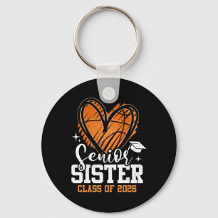 Senior Sister Cl Of 2026 Basketball Graduation Hea Key Ring