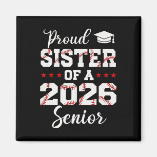Senior Sister Cl Of 2026 Cute Sell Player Graduati Magnet