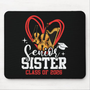 Senior Sister Cl Of 2026 Orchestra Music Graduatio Mouse Pad