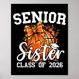 Senior sister class of 2026 coquette basketball poster