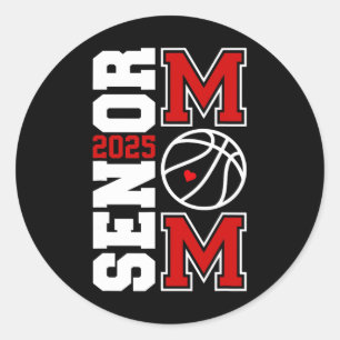 Senior Sketll Mum Cl Of 2025 Player Graduation Gra Classic Round Sticker