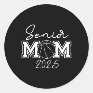 Senior Sketll Mum Cl Of 2025 Player Graduation Gra Classic Round Sticker