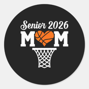 Senior Sketll Mum Cl Of 2026 Player Graduation Gra Classic Round Sticker