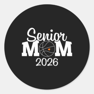 Senior Sketll Mum Cl Of 2026 Player Graduation Gra Classic Round Sticker