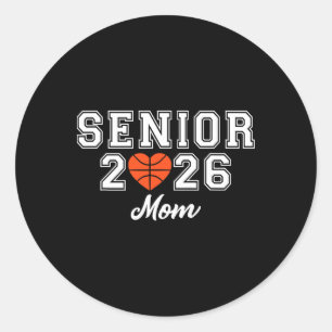 Senior Sketll Mum Cl Of 2026 Player Graduation Gra Classic Round Sticker