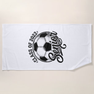 Senior Soccer Class of 2023 Vintage Graduation Shi Beach Towel