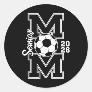 Senior Soccer Mum 2026 Graduation Women Classic Round Sticker